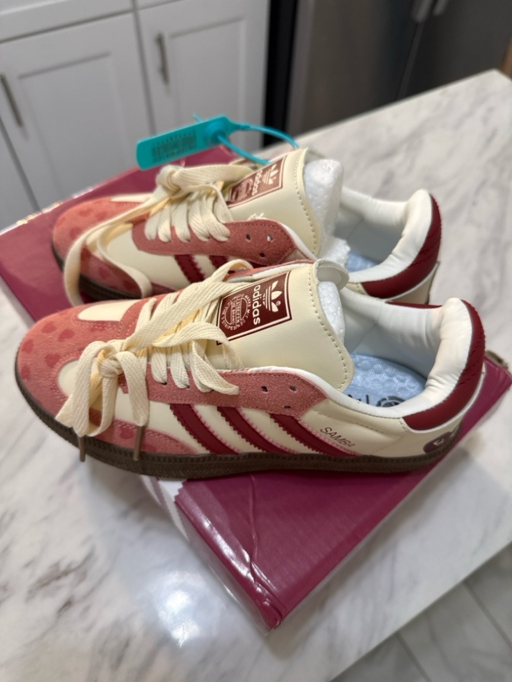 Adidas x Comme des Garçons PLAY Samba Women’s 5.5 Pink Heart Sneakers Limited Ed - Picture 5 of 11